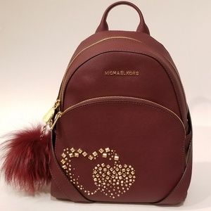 Michael Kors Abbey Leather Backpack and Keychain